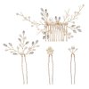 4 Pieces Wedding Hair Accessories for Brides Rhinestone Bridal Hair Comb and Hair Pins for Bridesmaid Flower Girl Women Decorative Crystal Hair Pieces for Wedding Party Prom