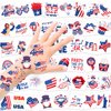 HOWAF 4th of July Fake Tattoos 96 pieces Fourth of July Tattoos Stickers Set, American Independence Day Temporary Tattoos for Kids, USA Flag Red White & Blue Tattoos for Labor Day Party Favors