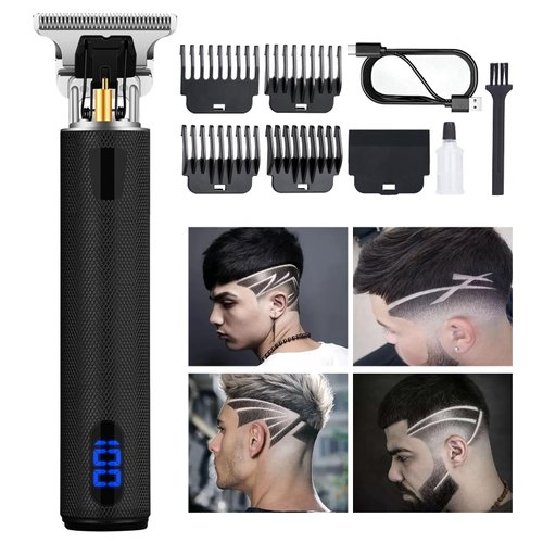 Hair Clippers, Hair Trimmer for Men Cordless Rechargeable Hair Trimmer with LCD Display Cutting Grooming Kit， Approaching Zero Gapped Cutting Grooming Kit Gifts for Men
