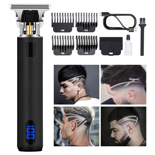 Hair Clippers, Hair Trimmer for Men Cordless Rechargeable Hair Trimmer with LCD Display Cutting Grooming Kit， Approaching Zero Gapped Cutting Grooming Kit Gifts for Men