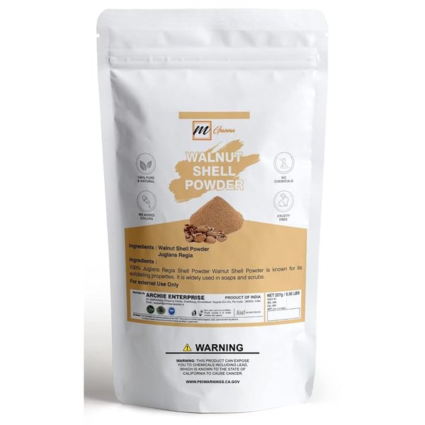 mGanna 100% Natural Walnut Shell Powder (Mesh Size 40-60) for Gentle Skin Exfoliation, Scrubs, and Face Masks 0.5 LBS / 227 GMS