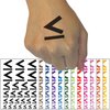 Less Than or Equal To Math Symbol Temporary Tattoo Water Resistant Fake Body Art Set Collection - Dark Green (One Sheet)