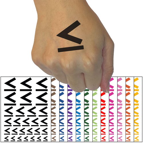 Less Than or Equal To Math Symbol Temporary Tattoo Water Resistant Fake Body Art Set Collection - Dark Green (One Sheet)