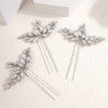 Kercisbeauty 3pcs Opal Crystal Hair Piece Set Rhinestones Hair Pins for Wedding Brides Bridesmaid Women Girls Speical Occasion Jewelry for Updo Hair (Opal)