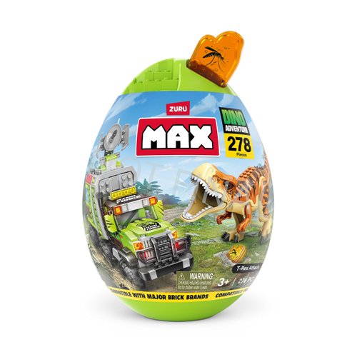 Max Build More 277 Pc Dino Escape Series 1 Brick Set for Kids 3+ Create Dino Vehicles and More UNbox, Discover, Build