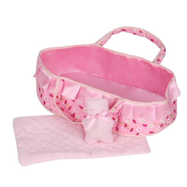 Huang Cheng Toys Baby Doll Cradle Bassinet for 9-10-11-12 Inch Doll ，Portable Doll Carrier Bag，Portable Doll Bed， Lovely Baby Doll Cradle Blanket for 12-inch Doll Carrier Pretend Play Toy