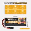 Nihewo 2Packs 2S Lipo Battery 7.4V 6500mAh RC Lipo Battery Pack 90C Hard Case with Tr Plug + EC5 Adapter Compatible with Arrma Axial 1/8 and 1/10 RC Truck Vehicles Car Truggy Buggy Racing Models
