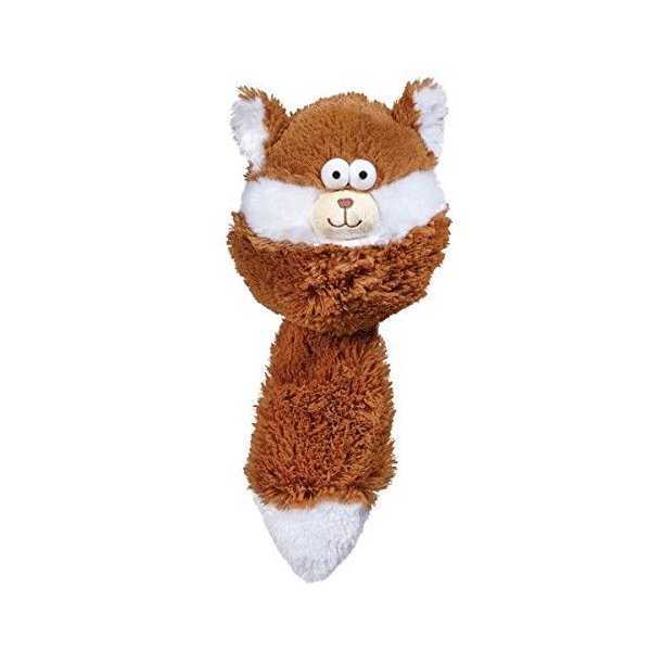 ZA Ball Shaped Dog Toy Furry Fatties Crinkle Squeak Pick Racoon Skunk Squirrel 15" (Squirrel)