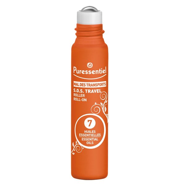 Puressentiel Motion Sickness Relief Roller, Car Sick, Seasick, Travel Sickness Roller - 99.9% Natural Origin, Vegan - 7 Pure Essential Oils - Made in France- 0.17 fl oz