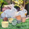 Qoaimu 8 Pcs Stacking Cups for Rabbits, Bunny Toys, Bunny Stacking Cups to Play with Rabbits, Multi-Color Reusable Rabbit Enrichment Toys, Small Animals Rabbits Bunny Hiding Food and Playing Toys