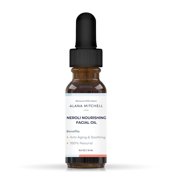 Alana Mitchell Nourishing Neroli Face Oil (0.5 oz) – Soothing Neroli Oil for Glowing Skin – 100% Natural Face Moisturizer Oil – Anti-Aging & Acne Fighting Face, Neck, & Body Oil