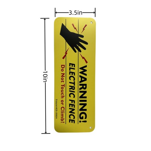 4-Pack Warning Electric Fence Safe Sign, 10"x 3.5" Plastic Sign
