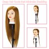 SZCY LLC Mannequin Head with Hair 80% Human Hair Straight 24-26" Doll Head with Hair Cosmetology Mannequin Head Human Hair for Hairdresser with Clamp Holder and Tools