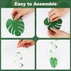 YEOCU 64pcs Green Hanging Swirls Party Decorations - Palm Leaves Theme Ceiling Foil Swirls Decorations Hanging Party Streamers for Birthday, Ceiling Hanging Decor Party Supplies for Boys Girls Kids