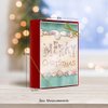 Designer Greetings Christmas Cards - Box Set 18 Cards and 18 Envelopes - Merry Christmas Written in the Sand with Seashells Spelling Merry