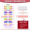 WOKOTO 20 Pcs Aurora Colorful Semi Cured Gel Nail Strips with Nail File & Wooden Stick Rainbow Gradient Color Semicured Nail Polish Strips Uv Gel Nail Polish Stickers Full Nail Wraps for Women