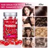 Hair Serum for Frizzy & Dry Hair, Hair Treatment Oil for Damaged Hair, Hair Vitamin Oil Capsules with Argan, Avocado, Moroccan Oil, Anti Frizz Leave in Conditioner with Vitamin A, C, E & B5 (40 Caps)