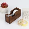 Multibey Natural Eco-Friendly Walnut Wooden 1 Inch Core Desktop Adhesive Tape Dispenser Cutter with Tape Office School Gift Idea (Walnut)