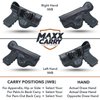 Maxx Carry IWB Leather Gun Holster for Springfield XDS 4 inch 9 mm, XDE 3.3 inch 9mm/.45ACP or 3.8 inch 9 mm | Walther PK380, Black, Right Hand Draw