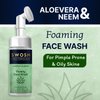SWOSH Aloe Vera & Neem Foaming Face Wash For Pimple Prone & Oily Skin- No Parabens, Sulphate, Silicones & Color (with Built-in Face Brush), 100 ml/ 3.38 fl oz