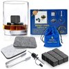 A&A Wonders Premium Whiskey Stones 100% Natural Granite Set of 9 Chilling Rocks Stone Reusable Ice Cubes for Drinks with Velvet Carrying Pouch, Gift for Whiskey Lovers (9 Cubes) (9 Cubes)