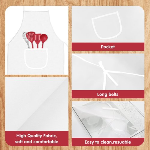 Ecoofor 24 Pieces Kid Aprons, Kid Chef Aprons with Pocket Children Chef Apron for Boys Girl's Kitchen Cooking Baking Painting Wear (Ages 5-12)