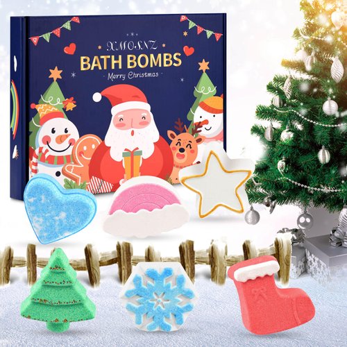 Stocking Stuffers Bath Bombs for Kids 6 Packs Bubble Bath Kids Christmas Tree, Christmas Gifts for Women, Teen Girl Gifts Gifts for Teenage Girls, Kids Bath Bombs Christmas for Boys and Girls