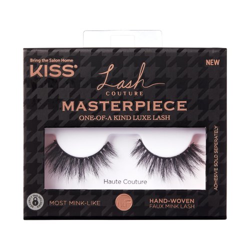 KISS Masterpiece, False Eyelashes, 'Haute Couture', 16 mm, Includes 1 Pair Of Lash, Contact Lens Friendly, Easy to Apply, Reusable Strip Lashes, Glue On