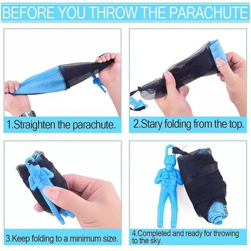 Ven-Trap Parachute Toy, Tangle Free Throwing Toy Parachute, Outdoor Children's Flying Toys, No Battery nor Assembly Required (4 Pieces Set)