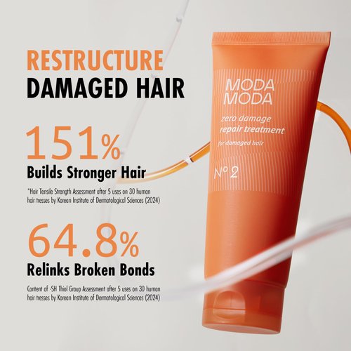 MODAMODA Zero Extreme Damaged Hair Repair Keratin Conditioner for All Hair Types | 10-Second Bond Repair Hair Strengthener | Volume Conditioner w/ 17 Amino Acids & Polyphenols No Animal Trials 7.05 oz
