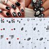 4Sheets 5d Embossed Halloween Nail Stickers Decals Skeleton Spider Web Nail Art Stickers Scary Skeleton Devil Nail Supplies Sliders Cute Ghost Nail Decorations elf-Adhesive Nail Sticker for Women Girl