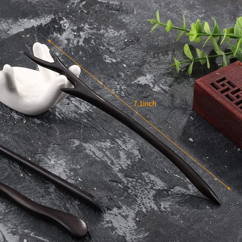 3 Pieces Wood Hair Sticks Japanese Hair Chopsticks Pencil Hair Sticks Chopstick Hair Clip for Buns Hair Pins Ebony Hair Chopsticks for Women Girls Hair Accessory, 3 Styles