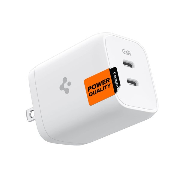 Spigen 65W USB C Charger, [GaN 652 Total 65W 2 Ports GaN III Tech] Dual Fast Charger PD 3.0 Charging Block for MacBook/Pro, iPad/Air, iPhone 16 15 Pro/Max/Plus/Mini, Galaxy S24/Ultra/Plus/Fold/Flip 6