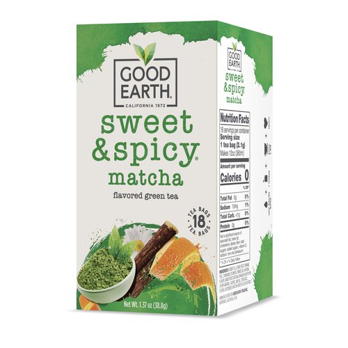 Good Earth Green Tea, Sweet and Spicy, Matcha Maker, 18 Count, Pack of 6