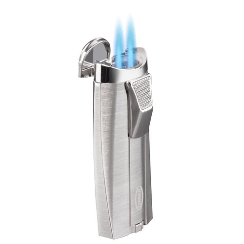 Cobber Torch Butane Lighter,Refillable and Windproof Lighter Double Jet Flame Butane Lighter for Men Gift Ideas(Silver)