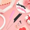 27 Pieces Hair Braiding Hair Parting and Selecting Hair Sectioning Ring for Braiding Curling Installation of Human Hair Extensions Pintail Rat Tail Comb Wide Teeth Sectioning Hair Clip (Pink, Black)