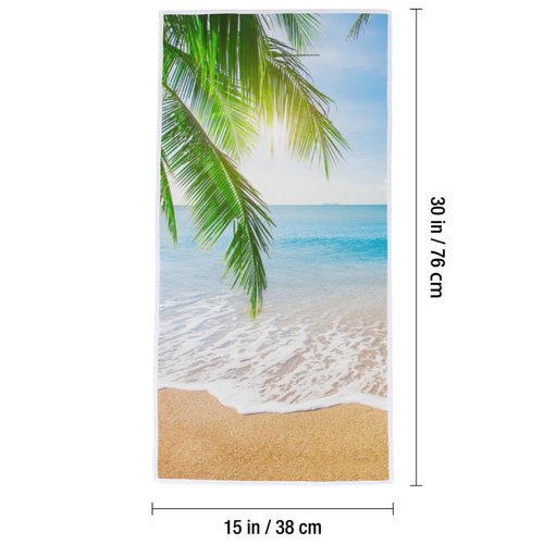Vhcawsu Beach Plam Tree Hand Towel Ocean Sea Theme Towels Soft Bathroom Hair Drying Towels Highly Absorbent Bath Towel for Spa Gym Sport 16" X 30"