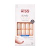 KISS Salon Acrylic Wider Fit Natural Fake Nails, ‘Rare’, 28 Acrylic-Infused, Bubble-Free, Flexible, Durable, False Glue-On Nails