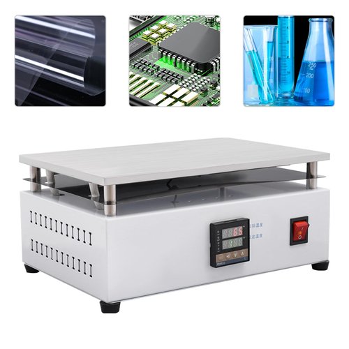 ACNAO Desktop Heating Sealing Machine,Double Digital Display Preheating Station,Adjustable Temperature Heating Sealing Machine for Small Box Packaging,Cosmetics Box Heat Sealer Film