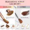 Saviland Kolinsky Acrylic Nail Brush Set: 7PCS Acrylic Nail Brushes for Acrylic Application, Acrylic Powder Nail Art Extension Carving Size 4/6/8/10/12/14/16 Acrylic Brushes for Nail Salons & Home Use