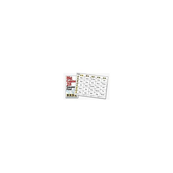 Big Game Sports Cards, Inc. 25 Squares Pool, 12 Pack