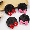 Ayesha Mickey Minnie Ears Hair Clips Mouse Ears for Toddler Girls Sequin Mouse Bows Barrettes Mice Ears Polka Dot Bows Mouse Hair Accessories for Baby Girls Toddler Kids Costume Party 4PCS