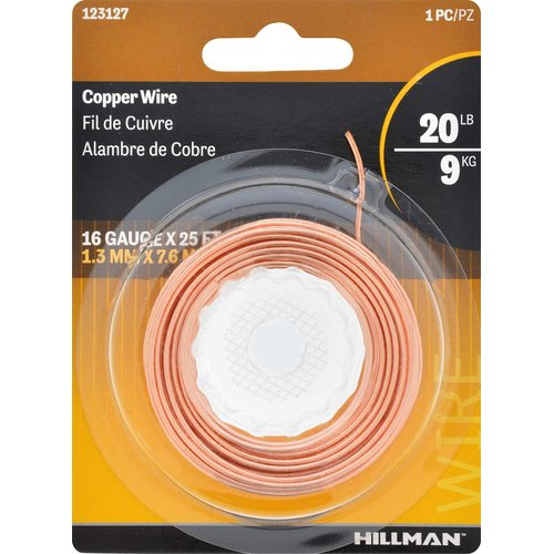 The Hillman Group 123127 16 Gauge Copper Wire, 25-Feet, 1-Pack
