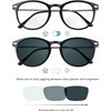 LifeArt Bifocal Reading Glasses, Transition Photochromic Dark Grey Sunglasses, Oval Frame, Computer Reading Glasses, Anti Glare (Black, 0.00/+1.00 Magnification)