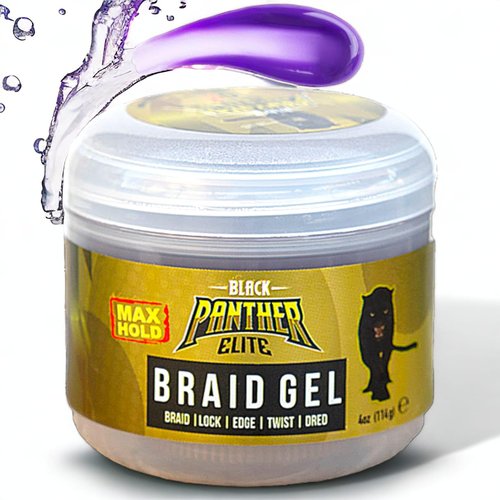 Black Panther Elite Edge & Braid Control Pomade for Curly Hair, For Braids, Locs N Twists, Volumizing And Styling Hair Gel for Women, Strong Hold, All Hair Types, 4 Ounce