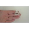 Generic Small rounded pearl crystal silver metal hair claw clip bridal clip