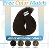 Ve Sunny Invisible Tape in Hair Extensions Human Hair Darkest Brown Tape on Hair Extensions Brown Human Hair Extensions Tape in Darkest Brown Glue in Hair Extensions 50g 20pcs 16inch