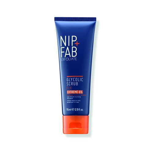 Nip + Fab Glycolic Acid Fix Face Scrub Extreme with Salicylic Acid, Aloe Vera AHA/BHA Exfoliating Facial Cleanser Polish for Refining Pores Skin Brightening, 75 ml 2.5 fl oz