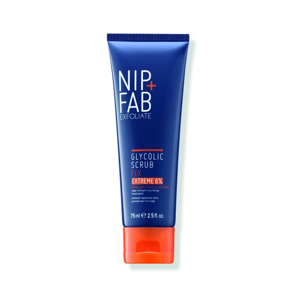 Nip + Fab Glycolic Acid Fix Face Scrub Extreme with Salicylic Acid, Aloe Vera AHA/BHA Exfoliating Facial Cleanser Polish for Refining Pores Skin Brightening, 75 ml 2.5 fl oz