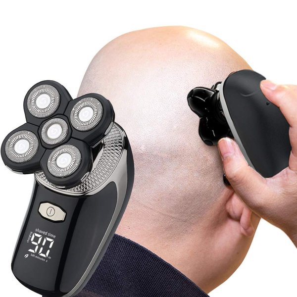 Electric Razor for Men Head Shaver for Bald Men Grooming Kit Wet Dry Rotary Shavers Nose Hair Beard Trimmer Clippers Facial Cleansing Brush Cordless Waterproof USB Charging Rechargeable(TK861)
